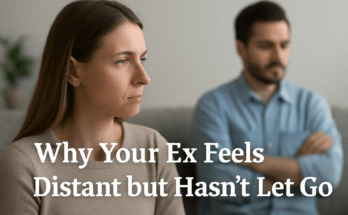 Person feeling emotionally distant from their ex after a breakup, illustrating uncertainty and emotional separation.