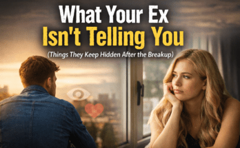 Man and woman apart after breakup, reflecting on what an ex is thinking and feeling but not saying