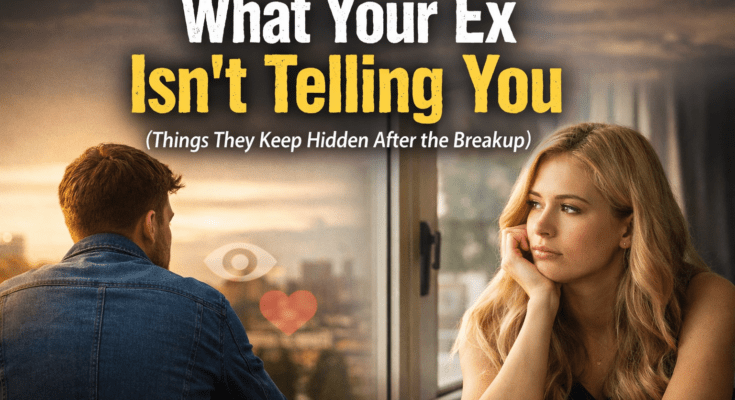 Man and woman apart after breakup, reflecting on what an ex is thinking and feeling but not saying