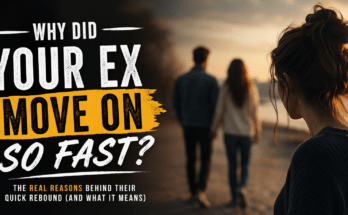 Woman watching her ex walk away with a new partner at sunset after a breakup, symbolizing a fast rebound relationship