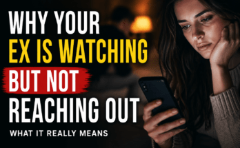 Woman checking her phone at night, symbolizing why an ex watches your social media but does not reach out after a breakup